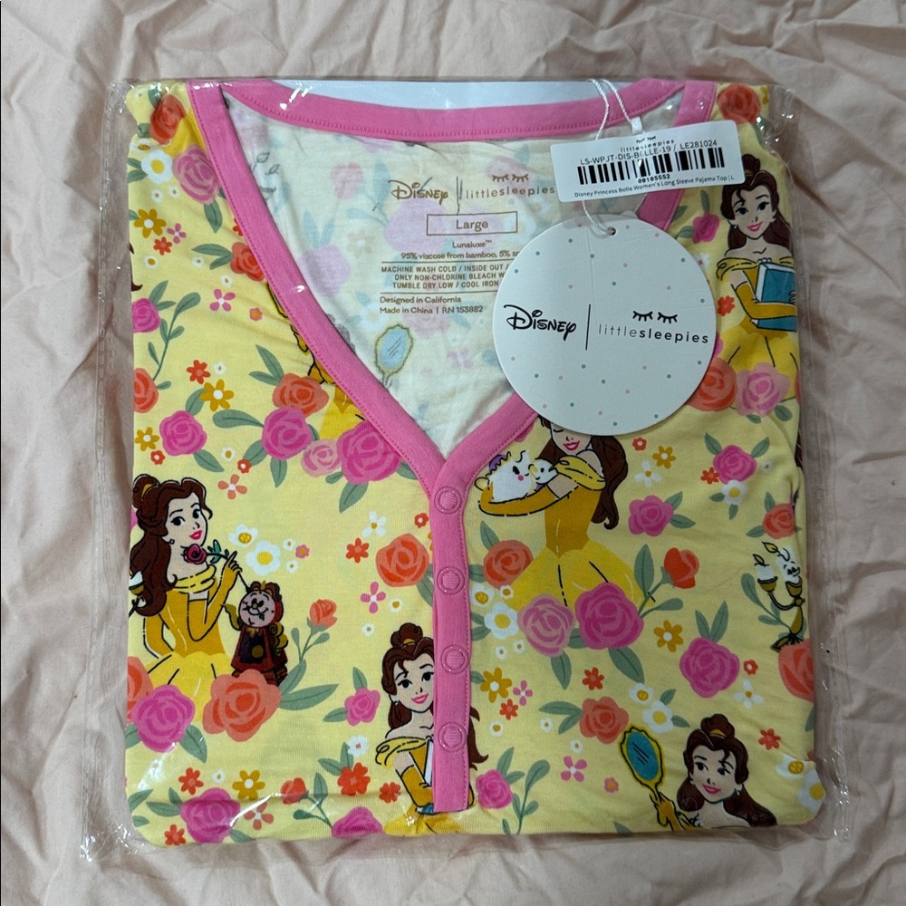 Little Sleepies Yellow and Pink Disney Pajama Top